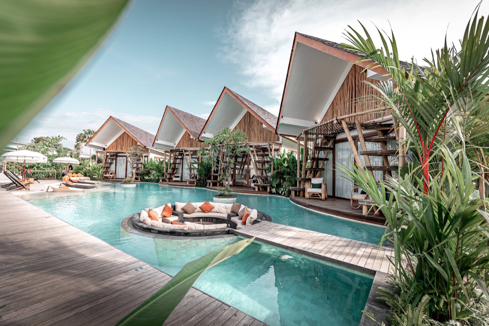 The pool and timber villas